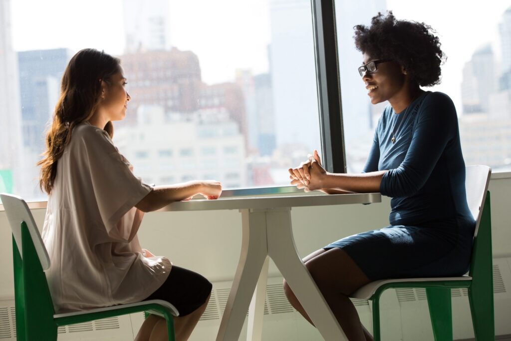 Therapy two women big window